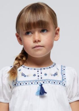 Блуза для дівчинки з бавовни без рукава 6H, р.98 Білий Mayoral 3180