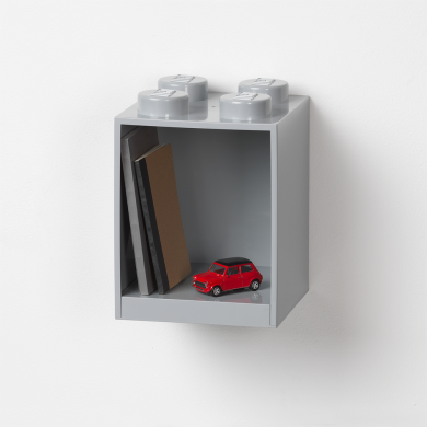 Декоративна полка для зберігання книг Х4 сіра Lego 41141740