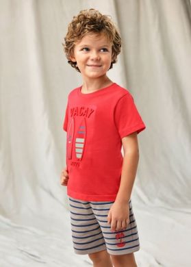 Комплект одежды для мальчика шорты, футболка короткий рукав 5J, р.98 Красный Mayoral 3607