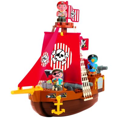 Конструктор Ecoiffier Корабль с пиратами 29 элементов 3023, Красный