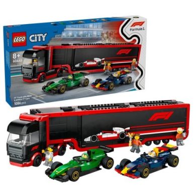 Конструктор Грузовик F1 с автомобилями RB20 и AMR24 LEGO City 60445