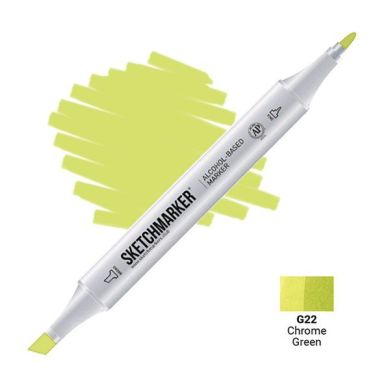 Маркер Sketchmarker, цвет Зеленый хромChrome Green 2 пера: тонкое и долото SM-G022