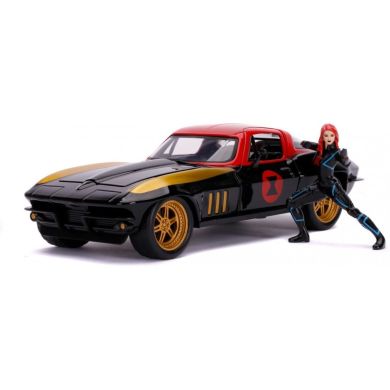 Машина металева Jada Марвел Месники Chevrolet Corvette 1966 + фігурка Чорної вдови 1:24 253225014