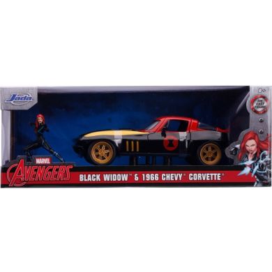 Машина металева Jada Марвел Месники Chevrolet Corvette 1966 + фігурка Чорної вдови 1:24 253225014