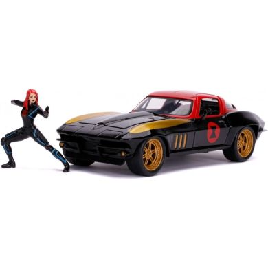 Машина металева Jada Марвел Месники Chevrolet Corvette 1966 + фігурка Чорної вдови 1:24 253225014