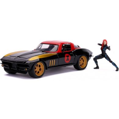 Машина металева Jada Марвел Месники Chevrolet Corvette 1966 + фігурка Чорної вдови 1:24 253225014