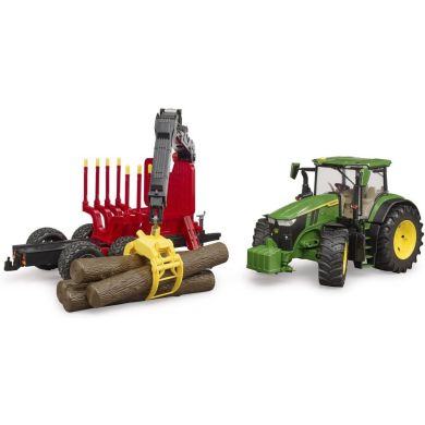 Машинка іграшкова трактор John Deere з причіпом та маніпулятором 03154