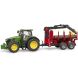 Машинка игрушечная трактор John Deere с прицепом и манипулятором 03154