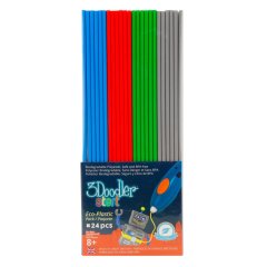 Набір стержнів для 3D-ручки 3Doodler Start МІКС 24 шт: сірий, блакитний, зелений, червоний 3DS-ECO-MIX2-24