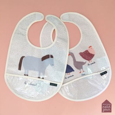 Нагрудник з ПВХ-покриттям Лоша, 25,5x38 см Ферма Maison Petit Jour AF617J, Блакитний