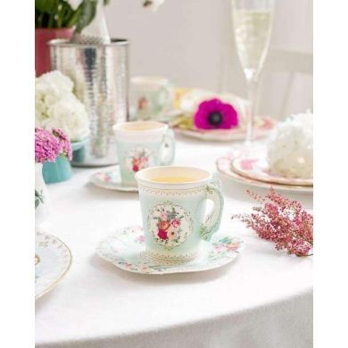 Одноразові чашки з блюдцями Talking Tables ТМ Талкінг Таблес TS6-CUPSET