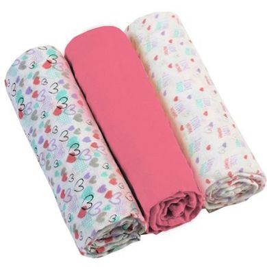 Пеленки муслиновые хлопчатобумажные 70х70 см 3 шт. Розовый BabyOno 348/02, Розовый