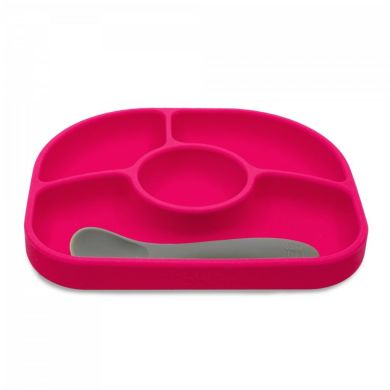 Силіконова тарілка і ложка Yumi (LFGB) рожева Bbluv B0153-P, Рожевий