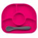 Силиконовая тарелка и ложка Yumi (LFGB) розовая Bbluv B0153-P, Розовый