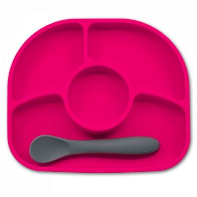Силіконова тарілка і ложка Yumi (LFGB) рожева Bbluv B0153-P, Рожевий