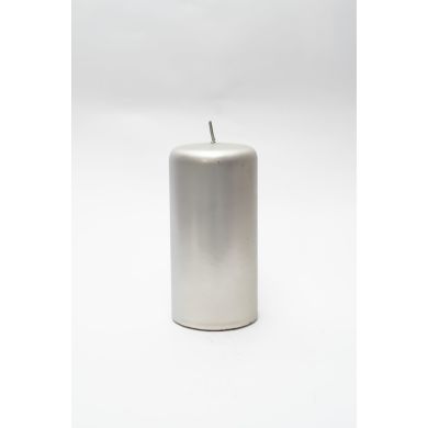 Свеча цилиндрическая 150x70 серебрянный вельвет Candele Firenze PL150070T64C 8026159040102