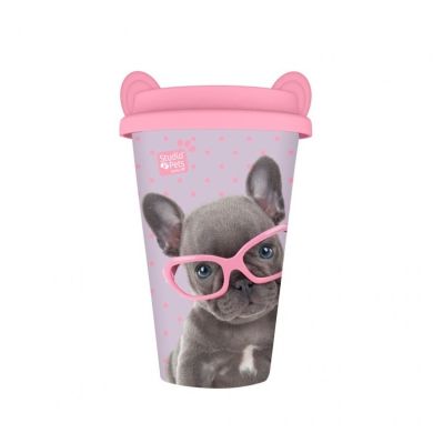 Бамбукова чашка Studio Pets &laquo;Цуценя&raquo; з силіконовою кришкою 400 мл, 6937