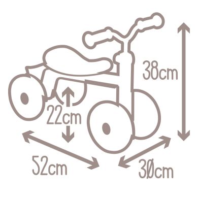 Дитячий металевий біговел чотириколісний, пудра, 12 міс. + SMOBY 721405