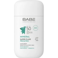 Дитячий сонцезахисний мінеральний флюїд BABE Laboratorios Mineral Super Fluid Pediatric SPF 50 З пантенолом та пребіотиком 50 мл 8436571632500