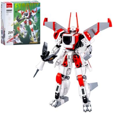 Конструктор SLUBAN M38-B1281 2в1 (робот, літак), фігурка, 234 под., Кор., 22-23,5-7 см.