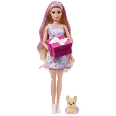Лялька Barbie Вечірка-сюрприз у лілових тонах JFG70