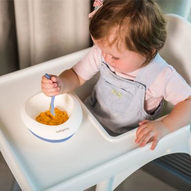 Мисочка з присоскою та ложечкою Небесно-блакитний BabyOno 1077/04
