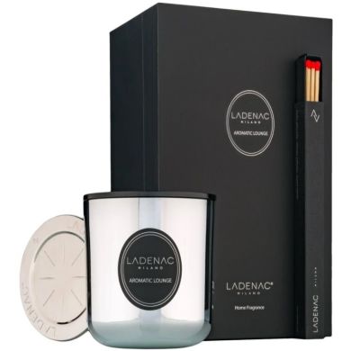 Набір Ladenac Urban Senses Lead Grey AROMATIC LOUNGE свічка 200 г + сірники + тарілка Zamak Ladenac 02000100051