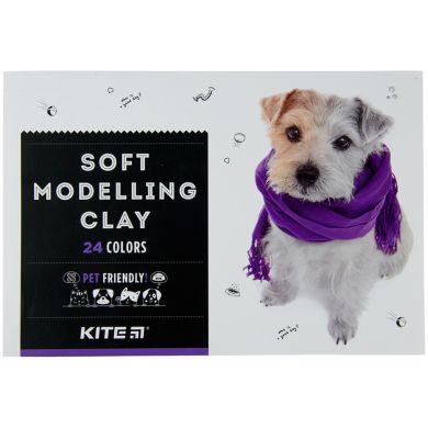 Пластилін восковий, 24 кольори, 480 г. Kite Dogs KITE K22-089