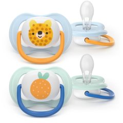 Пустушка Avent Ultra Air, 0-6 місяців, 2 шт, дизайн для хлопчиків SCF080/23