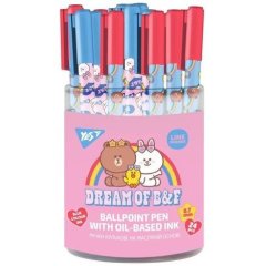 Ручка кулькова YES Line Friends: Rainbow Dream 0,7 мм синя 412183
