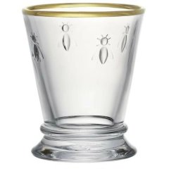 Склянка для напоїв La Rochere ABEILLE з золотим обідком, набір 4шт*260 мл, 612190S4