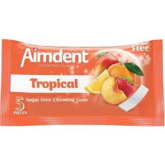 Жувальна гумка Aimdent Tropical 5 пластинок без цукру 8681259504420