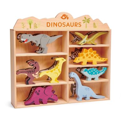 Іграшка з дерева 8 Динозаврів та Полка Tender Leaf Toys TL8477