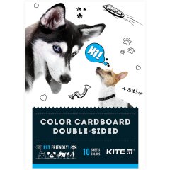 Картон цветной двухсторонний (10 л/10 цв) А5 Dogs Kite K22-289