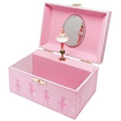 Музыкальная люминесцентная шкатулка-куб Балерина, с дизайном Пуанты, розовая Trousselier S50975