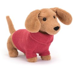 Мягкая игрушка Jellycat (Джелликэт) Щенок в розовом свитере S3SDP