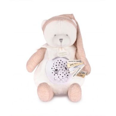 Мягкая игрушка-музыкальный ночник Мишка розовый, 18 см DouDou DC4582