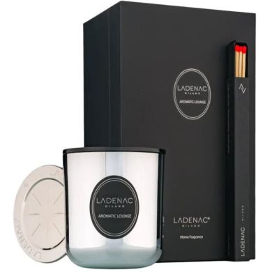 Набір Ladenac Urban Senses Lead Grey GANJA свічка в банці 200 г + сірники + тарілка Zamak Ladenac 02000100050