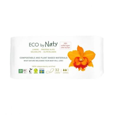 Одноразові щоденні гігієнічні жіночі прокладки 32 шт в упаковці Eco By Naty 176934 7330933176934