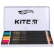 Олівці кол. тригран, 12 шт., мет.пенал Hot Wheels Kite HW21-058