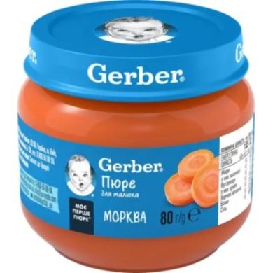 Овощное пюре Gerber Морковь с 6 месяцев 80 г 12333364 7613036011310
