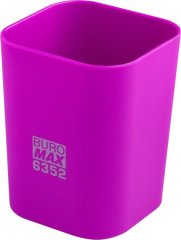 Пластиковая подставка-стаканчик Buromax Rubber Touch для письменных принадлежностей Квадратная Фиолетовая BM.6352-07