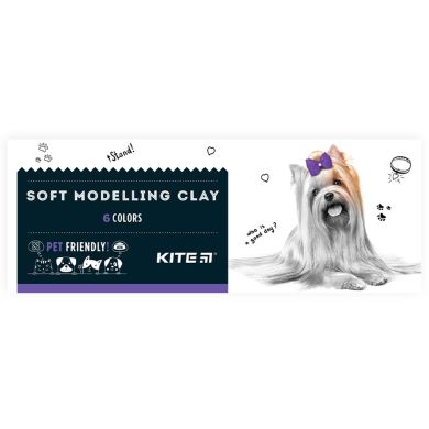 Пластилін восковий, 6 кольорів, 120 г. Kite Dogs KITE K22-081