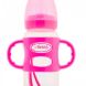 Пляшка-поїльник з широкою шийкою Dr. Brown&rsquo;s із силіконовими ручками 6+ місяців 270 мл рожева WB91002-P3, Рожевий