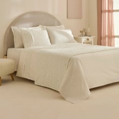 Постільна білизна Karaca Home Belinda, білий (простирадло 240x260, підковдра 200x220, 4 наволочки 50x70, ранер 80x240) 1000020658002