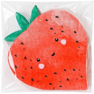 Серветки Strawberry Fields в формі полуниці Talking Tables STRAWB-NAPKIN-STRAWB