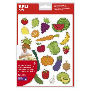 Тематические обучающие наклейки Фрукты и овощи, 12 листов APLI Kids 11451