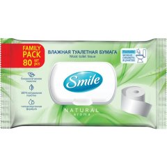 Вологий туалетний папір Smile для дорослих, 80шт з клапаном 42100500 4823071642278