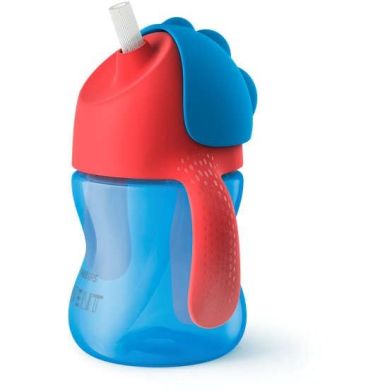 Чашка з трубочкою Philips Avent від 9 місяців синя з червоним 210 мл SCF796/01, Синій