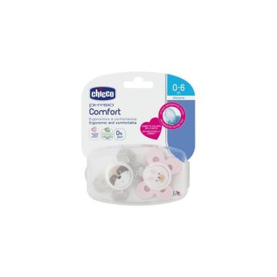 Пустышка Physio Comfort силиконовая, от 0 до 6 месяцев, 2 шт, мальчик Chicco 74931.21.00.00